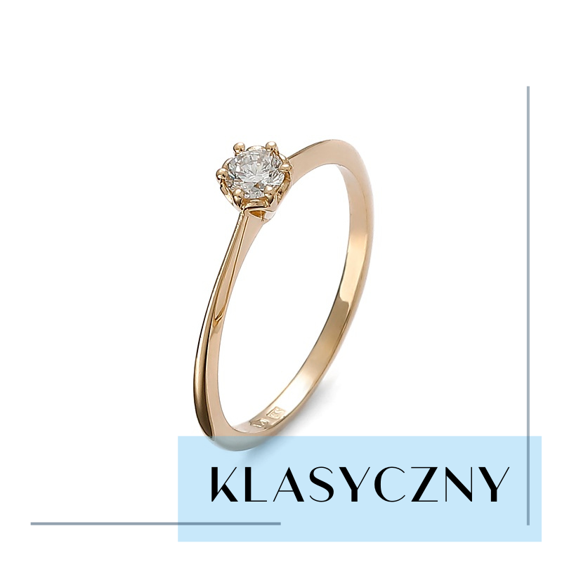 ZŁOTY PIERŚCIONEK Z DIAMENTEM